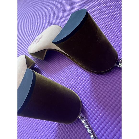 $1125 Jimmy Choo crystal embellished velvet sandals Saeda 85 NEW Size 37 READ - Picture 5 of 9